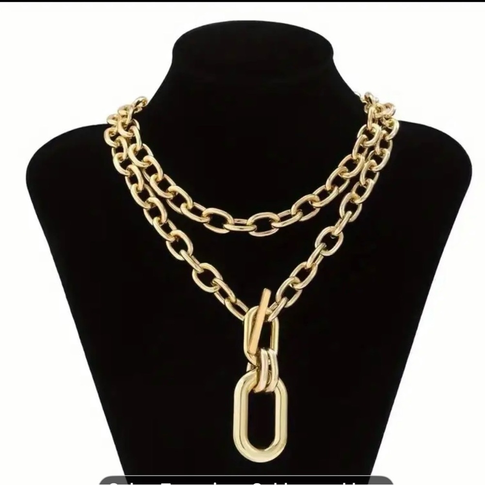 Gold Chain Necklace and Dior Scarf